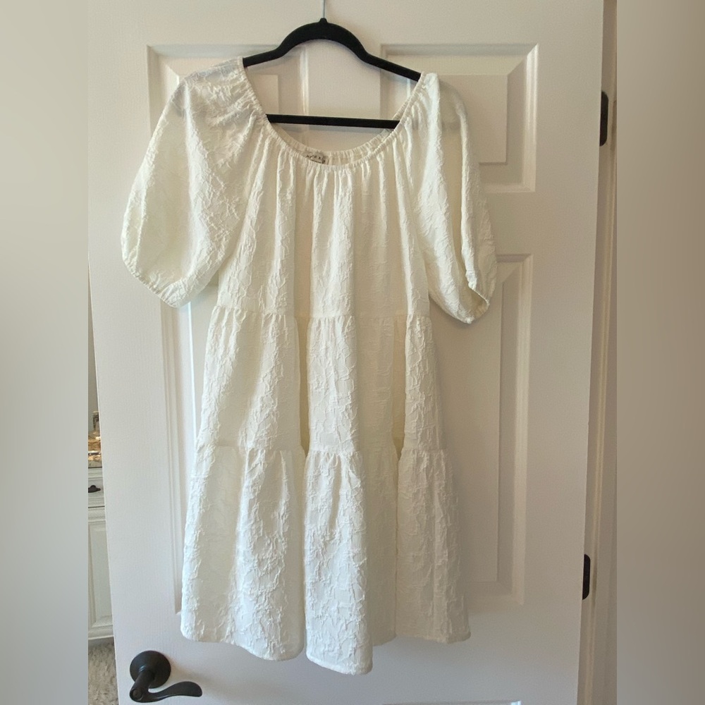 White Puff Sleeve Dress